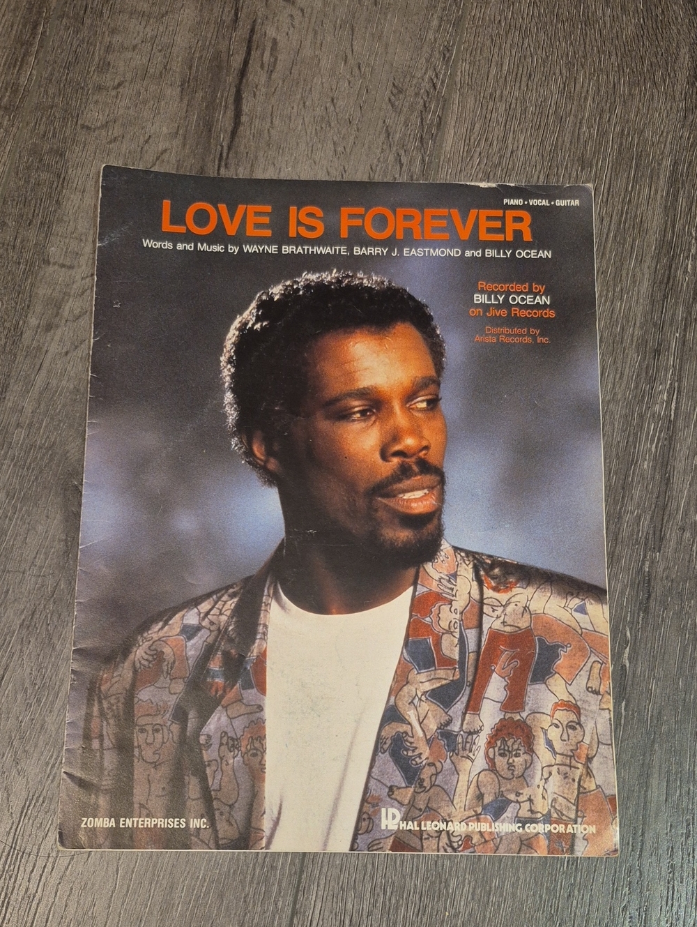 Billy Ocean  Love Is Forever Sheet Music 1986 - Vintage Words & Music